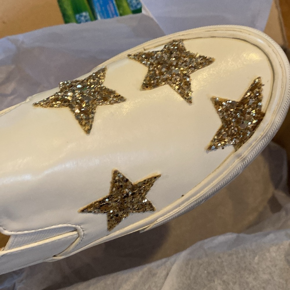 NWT Vintage Havana "Lorren" White Gold Star Slip On Sneakers Size 7 - Picture 8 of 8